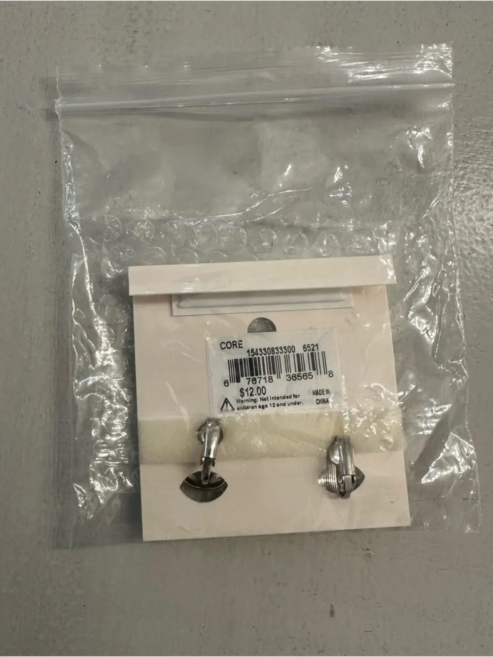 New Directions Women's Silver Textured Clip-On Earrings NWT
